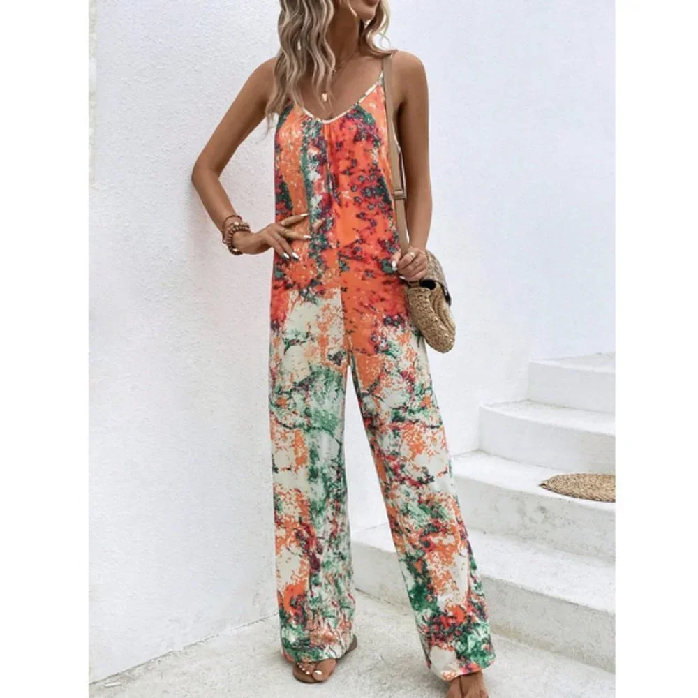 Boho Tie Dye Wide leg Jumper Jumpsuit - Picture 7 of 7